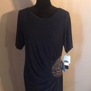 Xscape Embellished Side Short Sleeve Jersey Gown!!